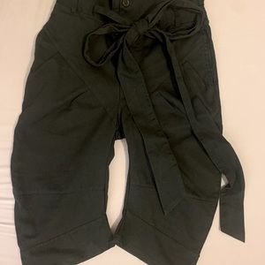 OAK NYC Paperbag Waist Crop Fisherman Pant Brown 0